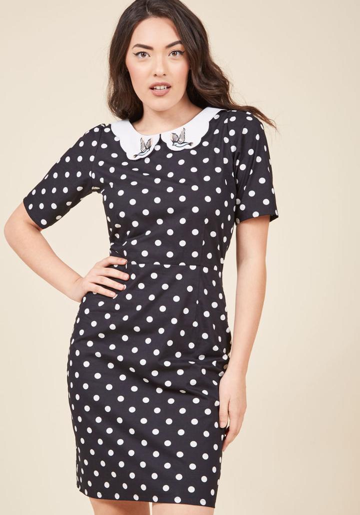  Has A Mind Of Its Flown Dress In Black Dots In Xl