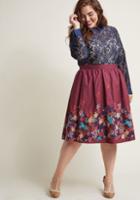 Modcloth Charming Cotton Skirt With Pockets In Floral In Xxs