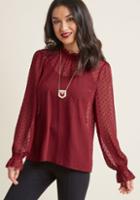 Modcloth In Amour Chiffon High Neck Blouse In S
