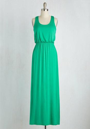  Breezy Night Stroll Maxi Dress In Green In L