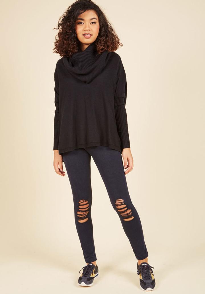 Modcloth Distress The Necessity Leggings In Navy In L/xl