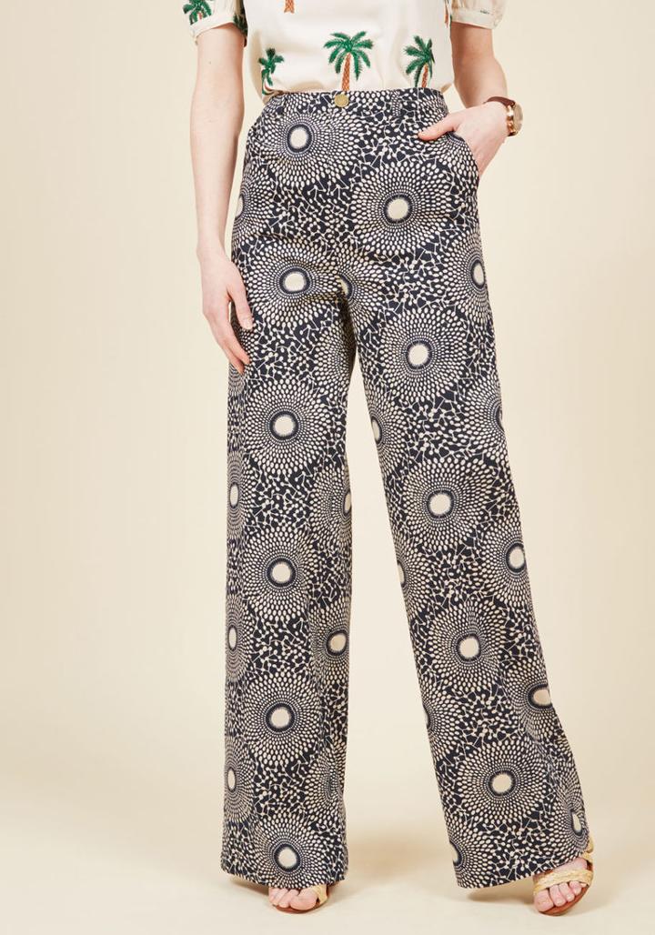  You Name The Place Pants In Navy Print In Xl