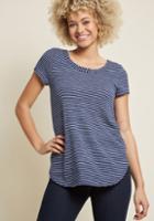 Modcloth Able Staple Knit Top In Navy Stripes In 2x