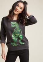Modcloth Give It A Rex Graphic Sweatshirt In Xl