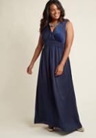 Modcloth Sleeveless Bridesmaid Maxi Dress In Navy In M