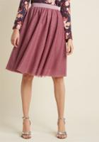 Modcloth Tulle Of The Trade A-line Skirt In Mauve In M