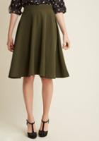 Modcloth Bugle Joy Midi Skirt In Olive In 3x