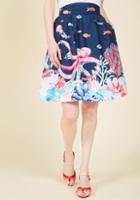  Style Study A-line Skirt In Marine Bio In 4x