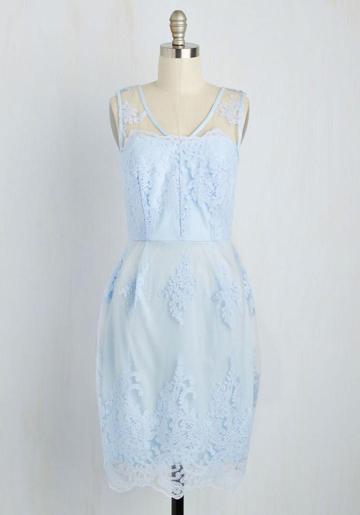Modcloth Outstanding On Ceremony Dress In Sky In L