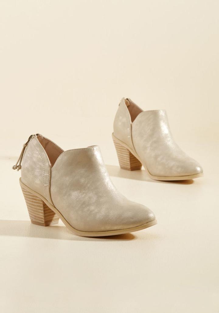 Modcloth Your Zest Effort Metallic Bootie
