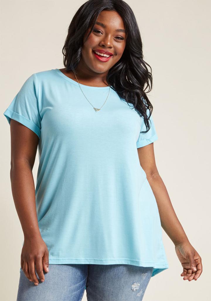 Modcloth Simplicity On A Saturday Tunic In Aqua In Xxs