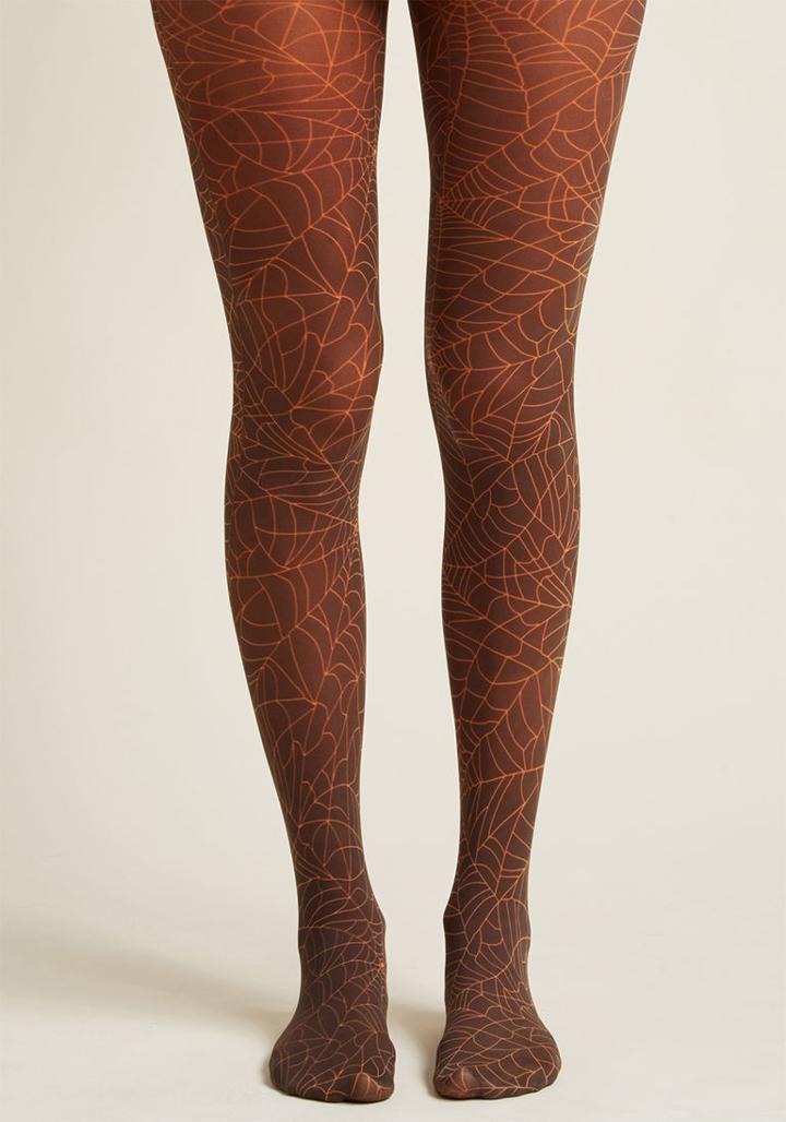 Modcloth Way Back Web Tights In 1x