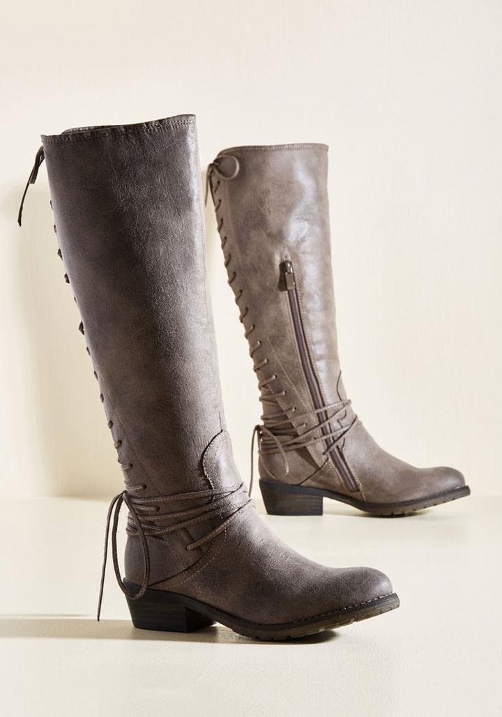 Modcloth Tie, Tie Again Block Heel Boot