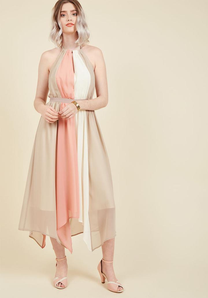 Modcloth As An Aria Halter Maxi Dress In Neapolitan In L