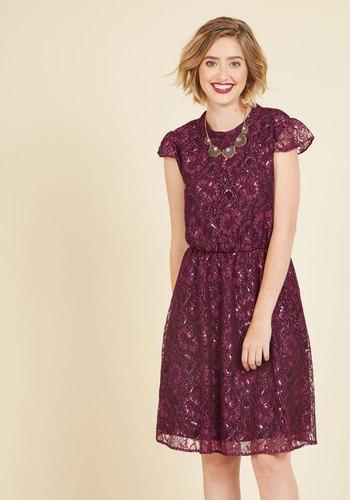  Fanfare Variable Lace Dress In Magenta In Xs