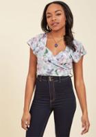 Modcloth Sun, Sip, Smile Wrap Top In Sketched Blossom In Xxl