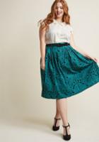 Hellbunny Hell Bunny Storybook Shadows Midi Skirt In Teal In S