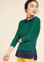 Modcloth Classroom Charisma Sweater In Forest In Xxs