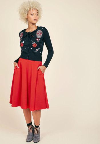  Just This Sway Midi Skirt In Tomato In M