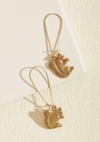 Modcloth Squirrel Referral Brass Earrings