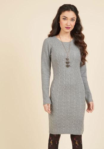  Luxe Lodge Sweater Dress In Smoke In S