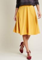 Modcloth Just This Sway Midi Skirt In Goldenrod In S