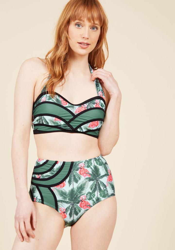  Set The Serene Swimsuit Bottom In Flamingo In L