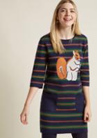 Modcloth Squirrel Talk Sweater Dress With Pockets In S