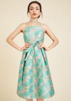  Penchant For Opulence A-line Dress In Aqua Blossoms In Xxs