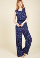  One Step To Winsome Jumpsuit In Navy Floral In Xxs