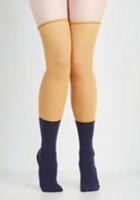 Lookbym Tone Of Choice Thigh Highs In Goldenrod And Navy