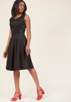 Modcloth Retro Sentiment Cotton A-line Dress In Black In 4x