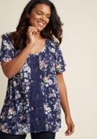 Modcloth Park! Who Goes There? Top In Blue Floral In 4x
