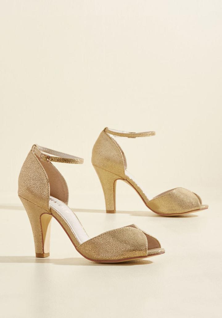 Chelseacrew Fine Dining Metallic Heel In Gold
