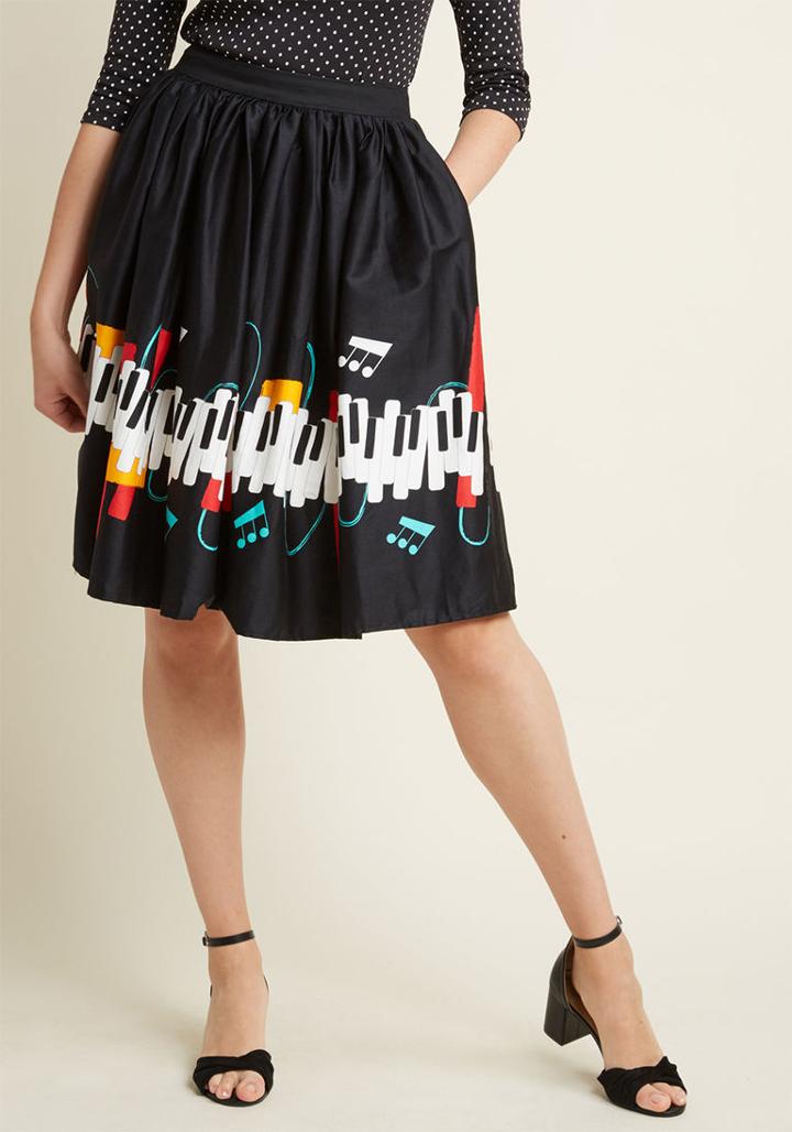 Collectif Collectif Maestro Of None A-line Skirt In L