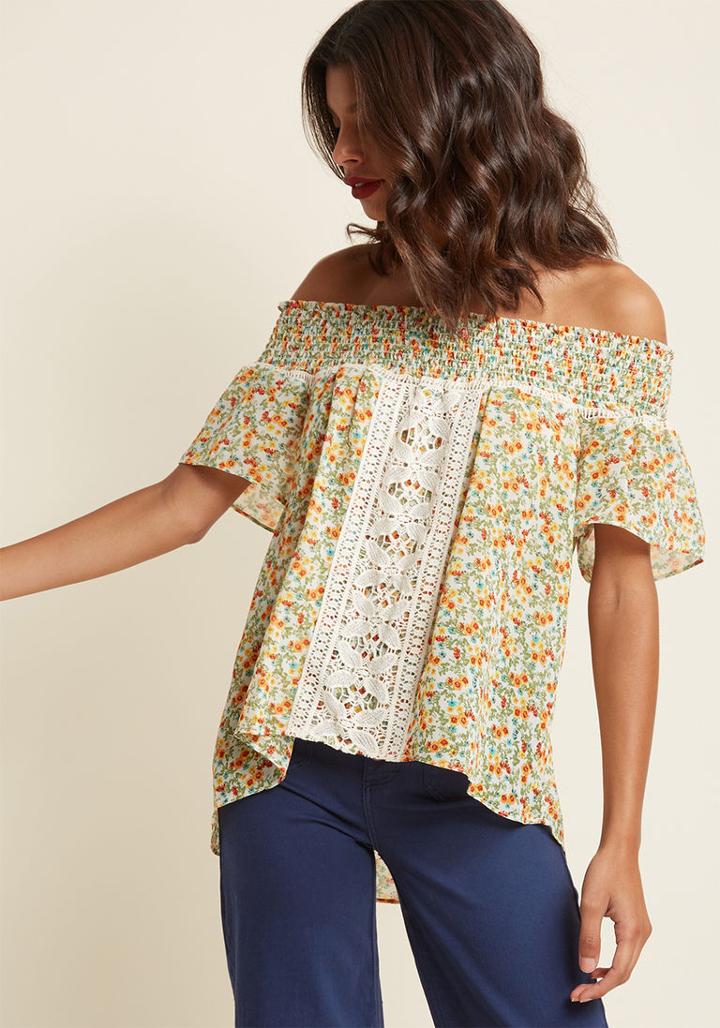 Modcloth Flourishing Flirtation Top