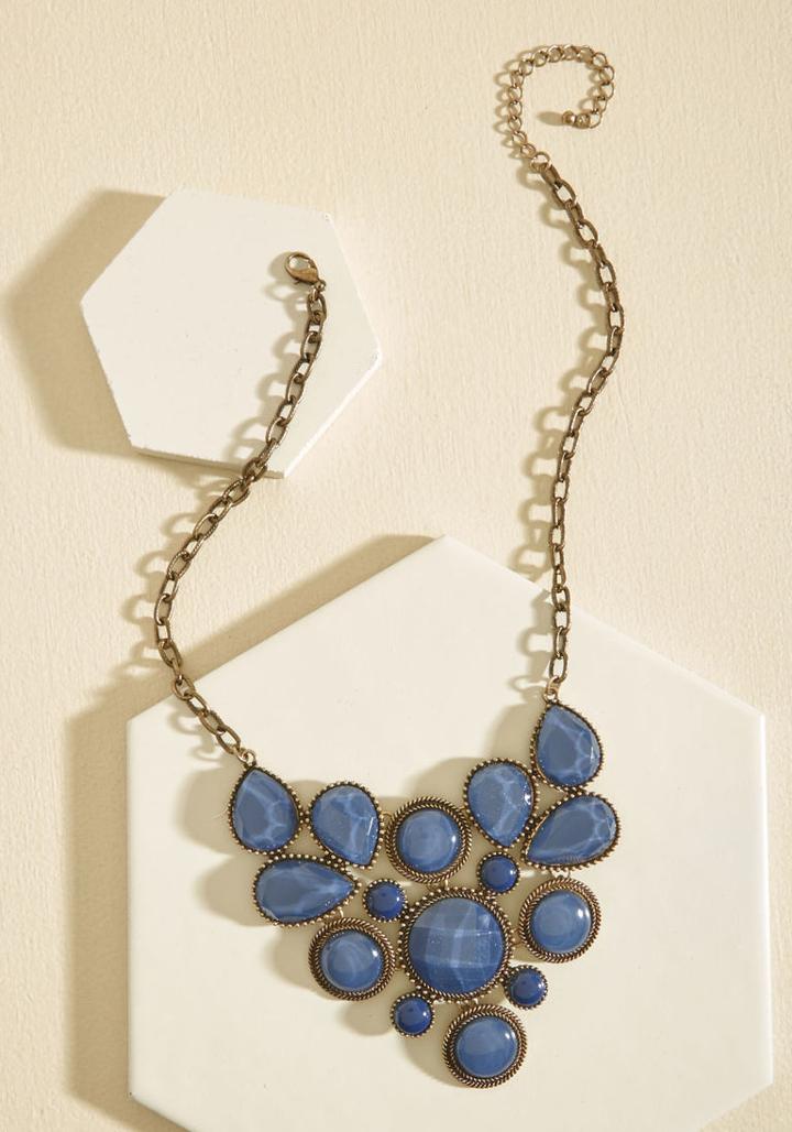 Modcloth Enlighten The Mood Necklace In Midnight Blue