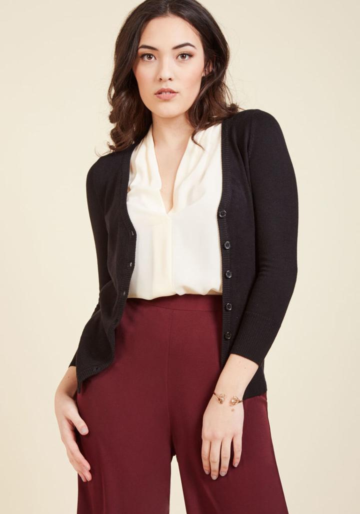 Modcloth Charter School Cardigan In Black