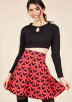  Playful Feeling Skater Skirt In Neon Hearts In Xs