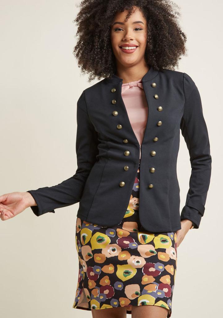 Modcloth Glam Believer Knit Jacket In Black In 3x