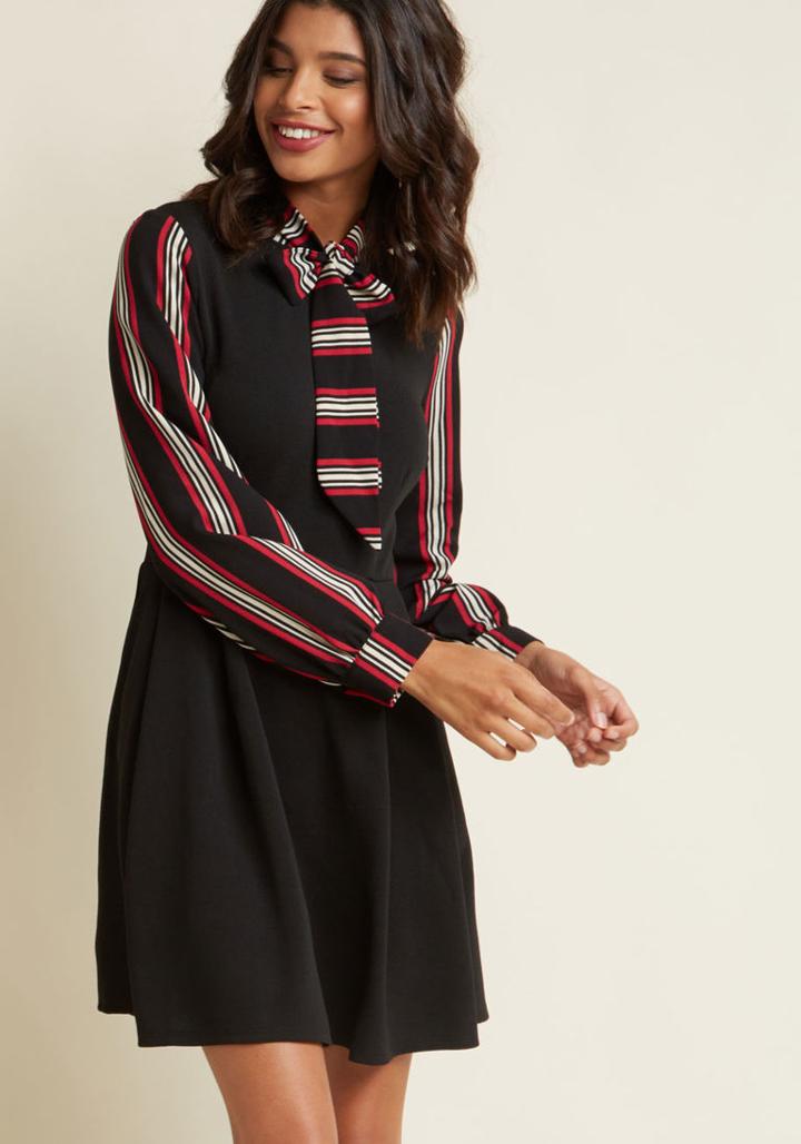 Modcloth Zest By Request A-line Dress In Black In S