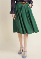 Modcloth Breathtaking Tiger Lilies Midi Skirt In Clover In 4x