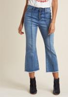 Modcloth Cropped Flare Jeans In Mid Wash In Xs