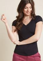 Modcloth Sweetheart V-neck Tee In Black In Xs