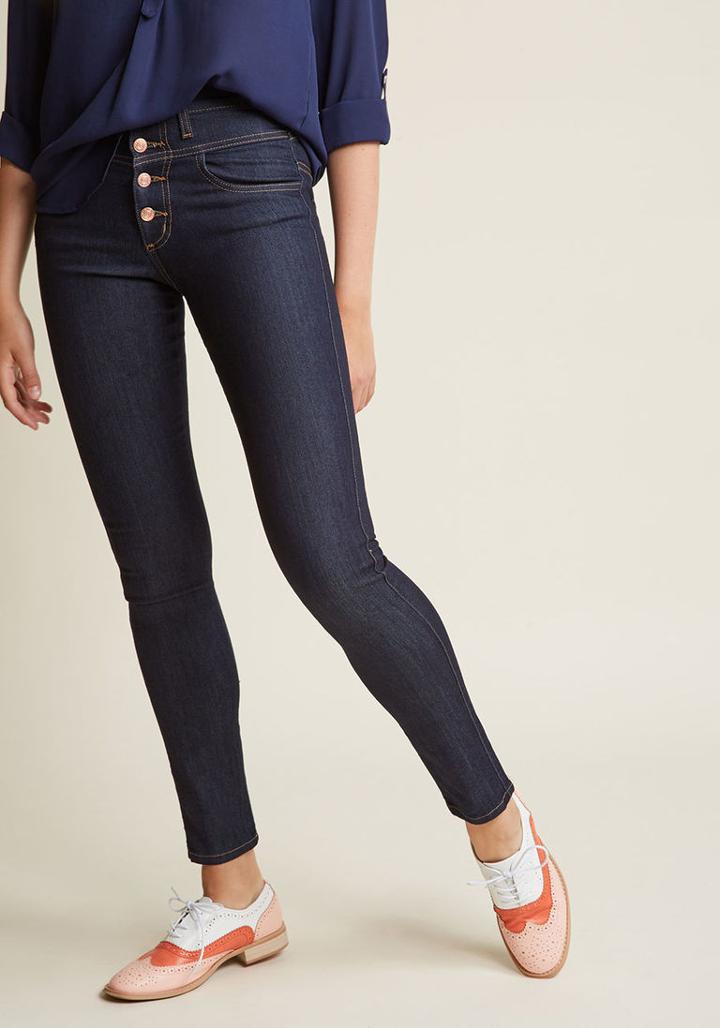 Modcloth Karaoke Songstress Jeans In Dark Wash In 1