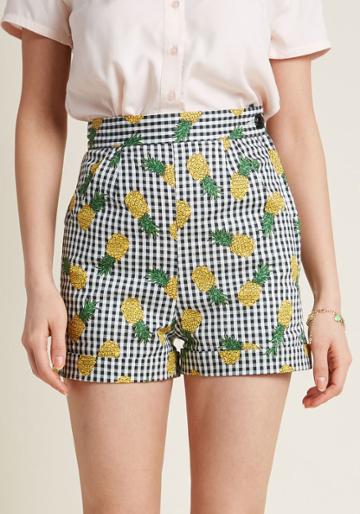 Collectif Collectif X Mc Charming Chat High-waisted Shorts In 14 (uk)