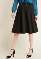 Modcloth Just This Sway Midi Skirt In Black In 2x