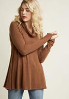 Modcloth Cowl Neck Sweater In Cocoa In 4x