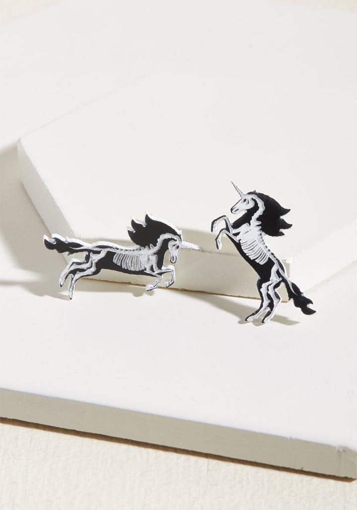 Vinca Vinca Yes, These Are Skeleton Unicorn Earrings