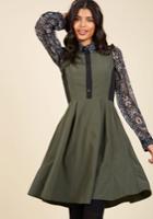  Business Over Bianco Shirt Dress In Olive In L